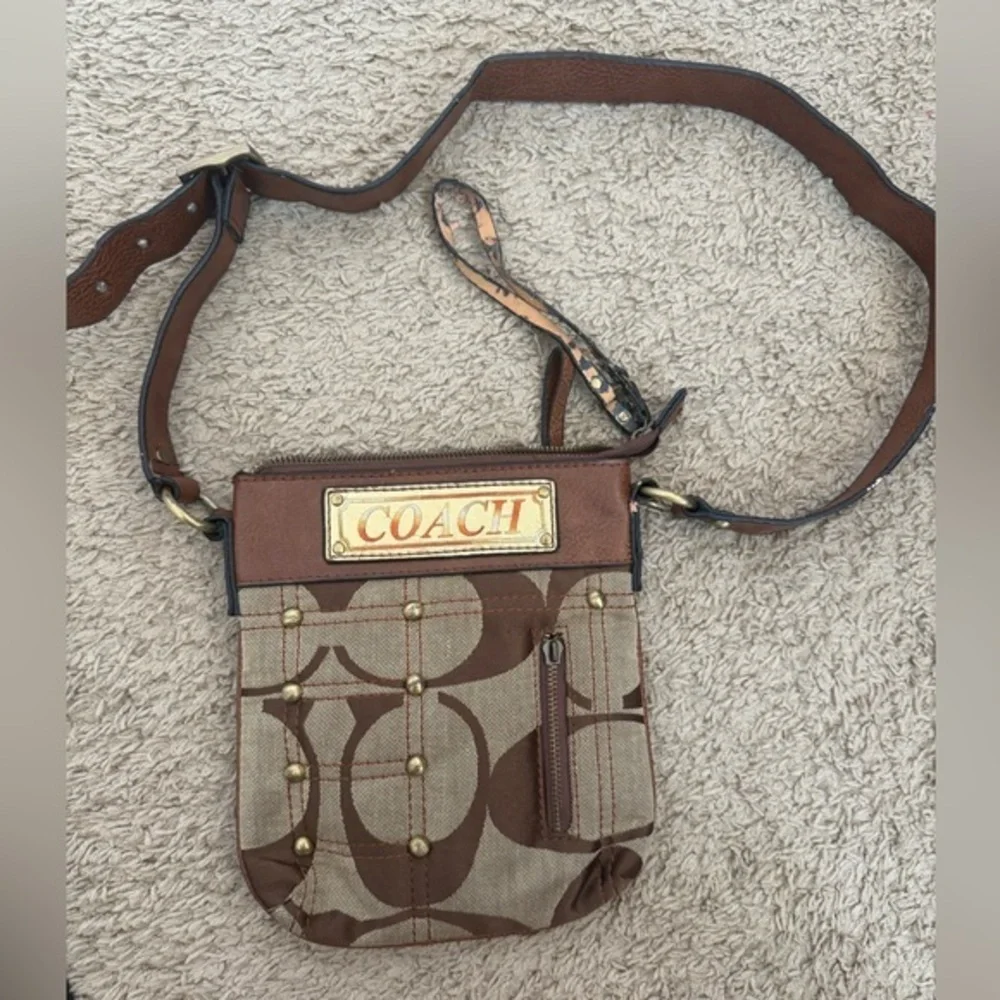 Coach Monogram Canvas & Leather Crossbody
